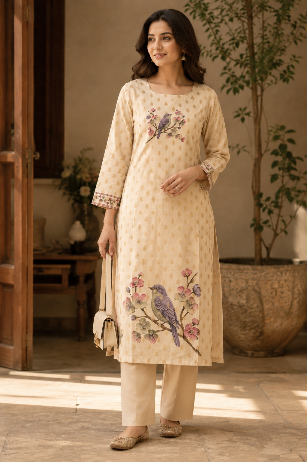 CHANDERI SILK KURTI TOP