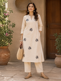 Handcrafted Khadi Cotton Peacock Motif Co-ord Set