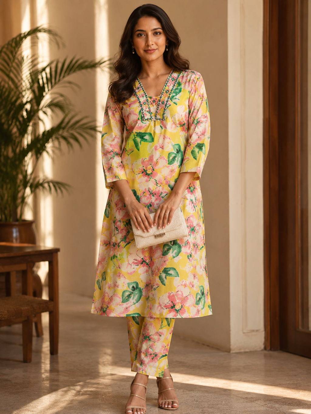 Floral Printed Cord Set