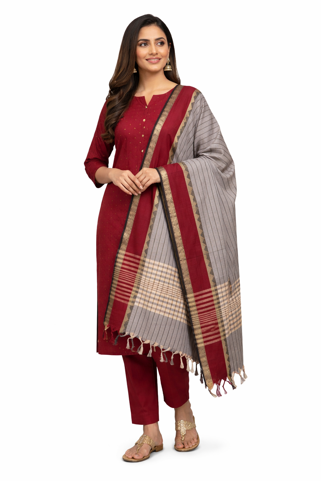 INDIAN ETHNIC HANDLOOM COTTON / UNSTITCHED KURTA  MATERIAL