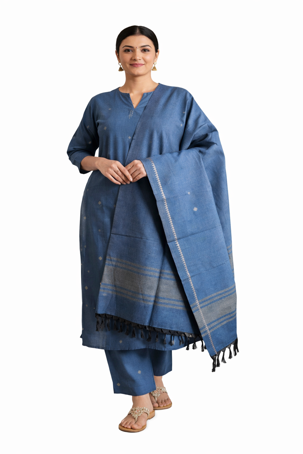 INDIAN ETHNIC HANDLOOM COTTON / UNSTITCHED KURTA  MATERIAL