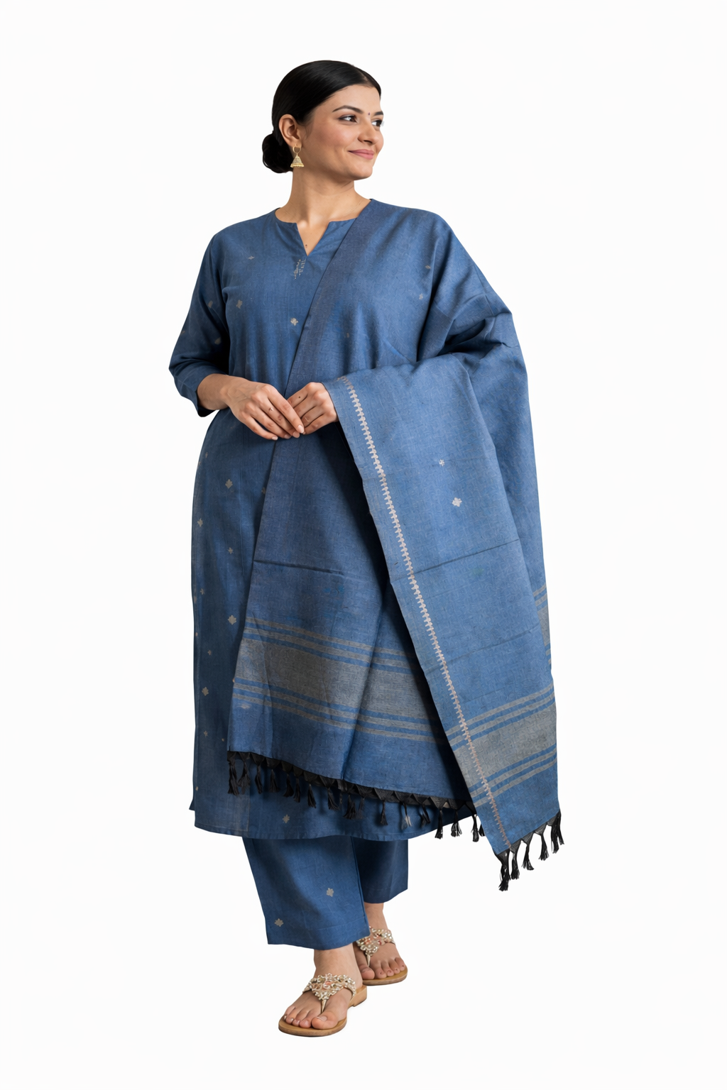 INDIAN ETHNIC HANDLOOM COTTON / UNSTITCHED KURTA  MATERIAL