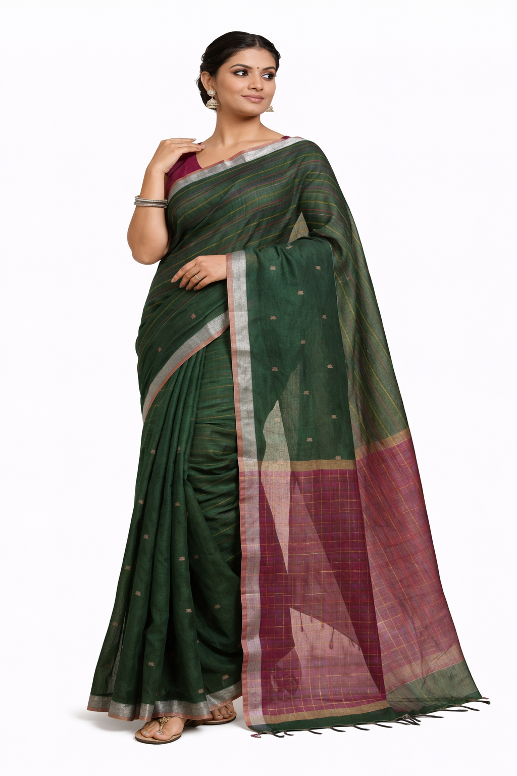 INDIAN ETHNIC LINEN SAREE