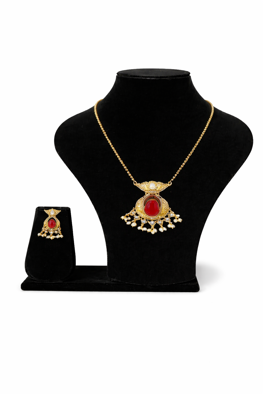 ANTIQUE-STYLE KUNDAN JEWELRY SET