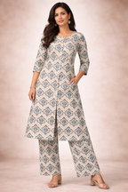 ELEGANT PRINTED KURTA SET WITH PALAZZO PANT