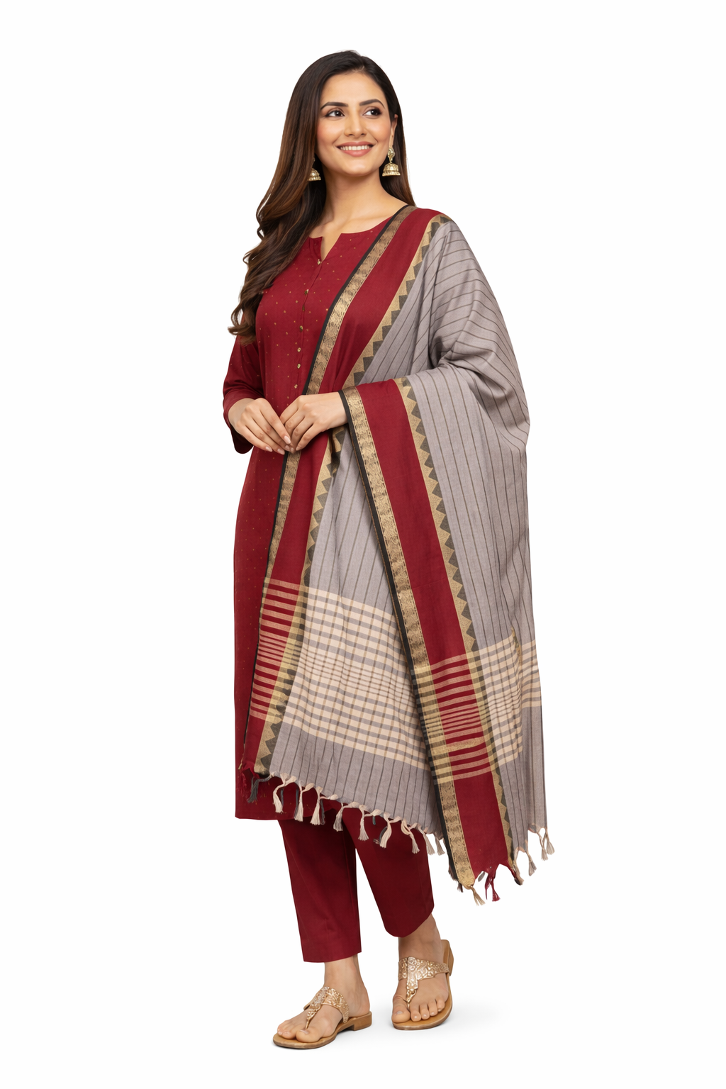 INDIAN ETHNIC HANDLOOM COTTON / UNSTITCHED KURTA  MATERIAL