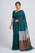 NAYANTHARA INSPIRED TEAL COTTON SAREE
