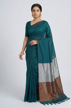 NAYANTHARA INSPIRED TEAL COTTON SAREE