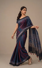 ELEGANT PURE MODAL SILK SAREE WITH NATURAL COLORS