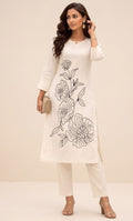 KHADI COTTON FLORAL EMBRIODARY CORD SET