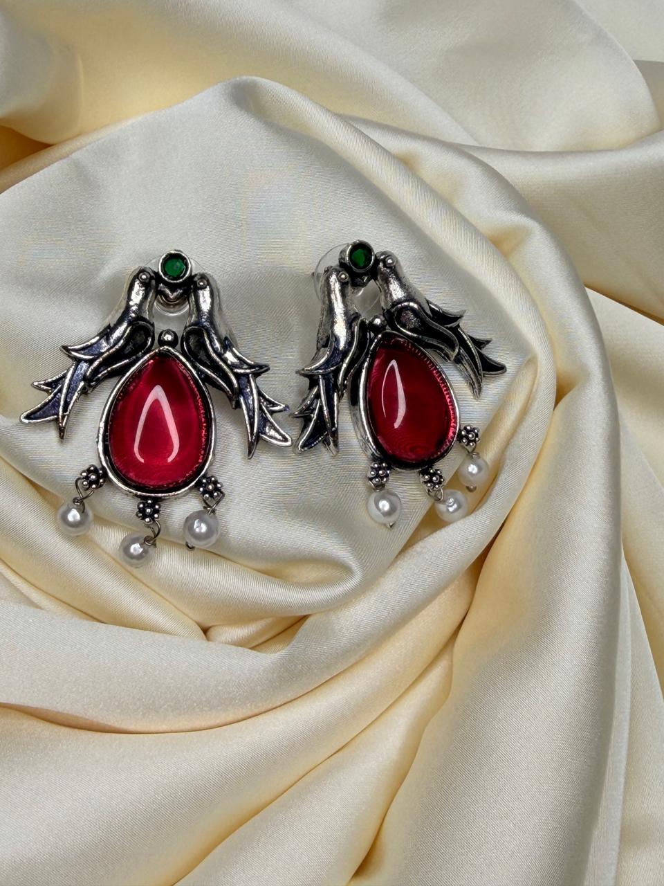 Heritage Twin Bird Stud (red)