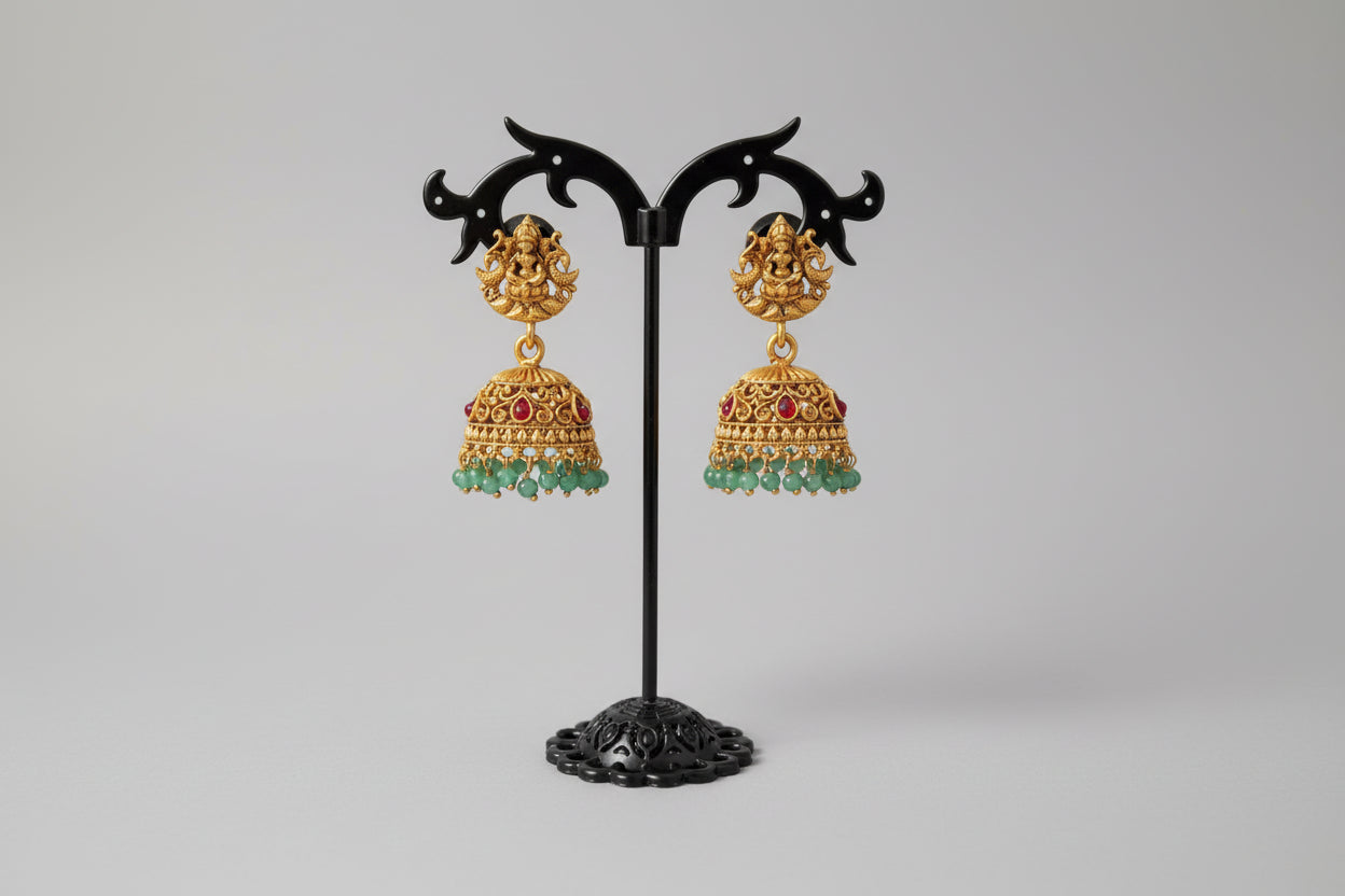 ANTIQUE GOLD NAKSHI TEMPLE NECKLACE SET