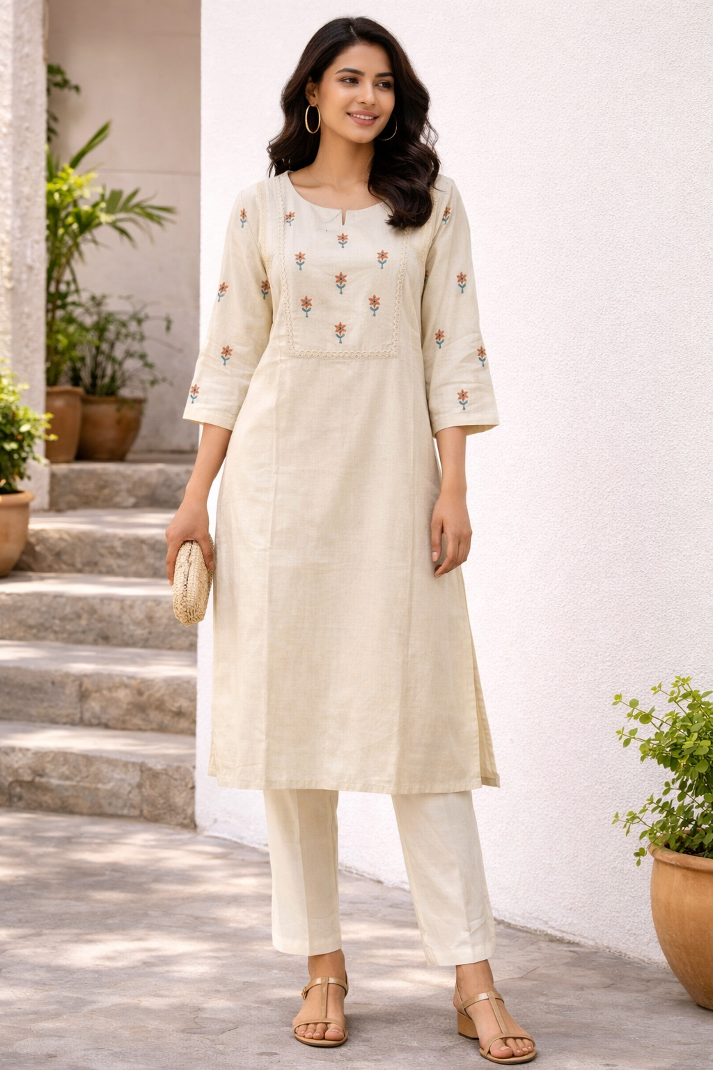 Elegant Khadi Cotton Kurta Top