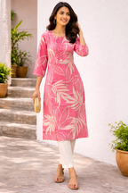 Elegant Pink Floral Kurta