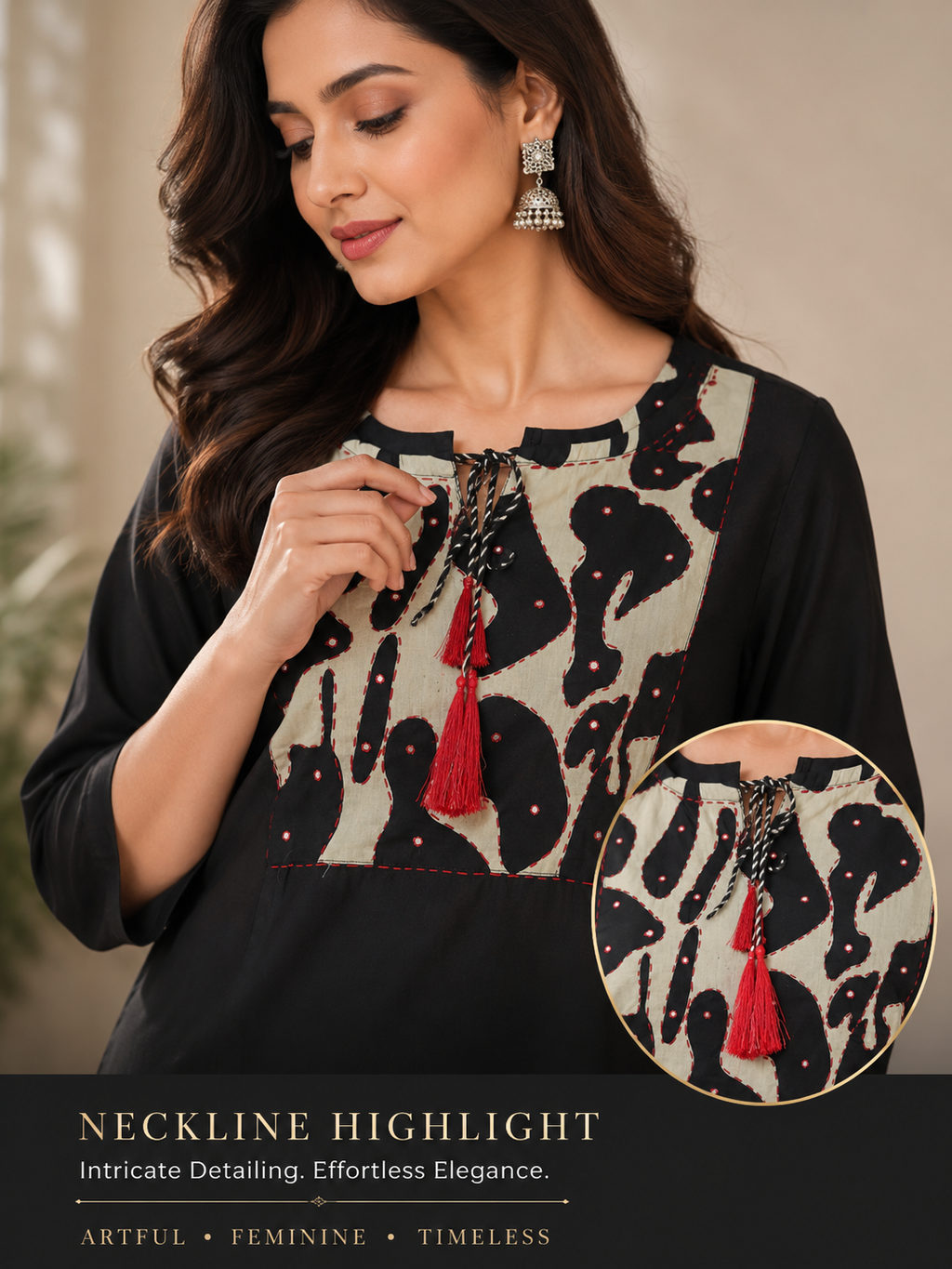 Elegant Black Kurta Top