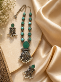 OXIDIZED NECKLACE AND EARING SET