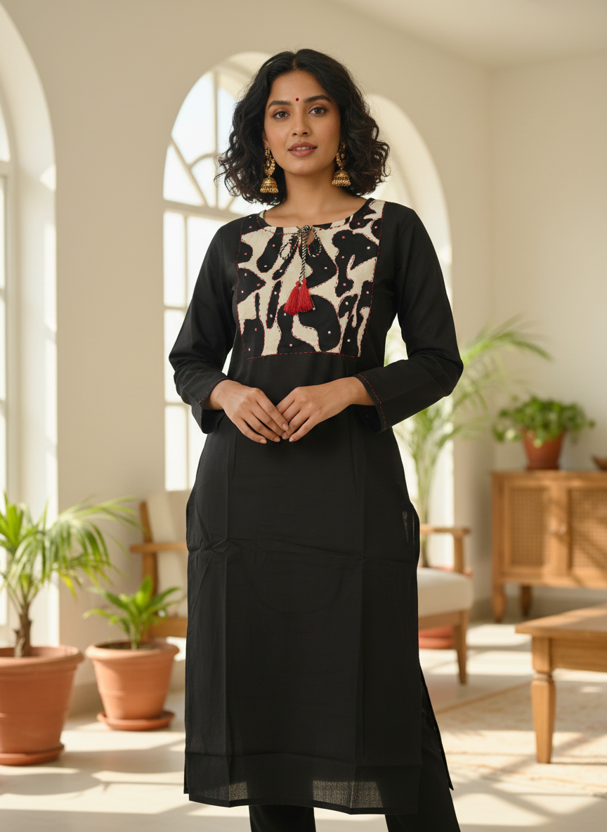 Elegant Black Kurta Top