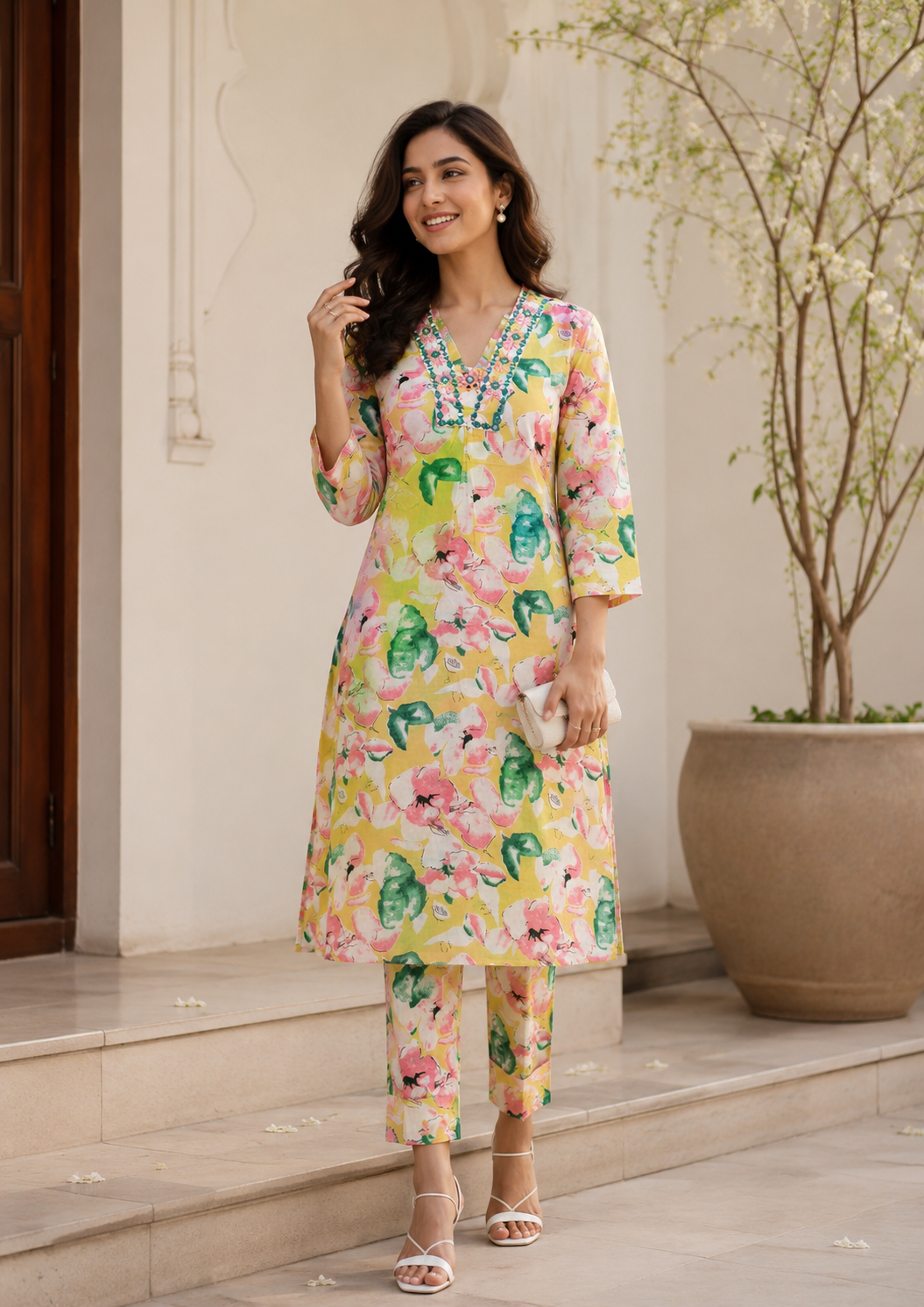 Floral Printed Cord Set