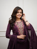WINE COLORED ETHNIC KURTA SET WITH DUPATTA