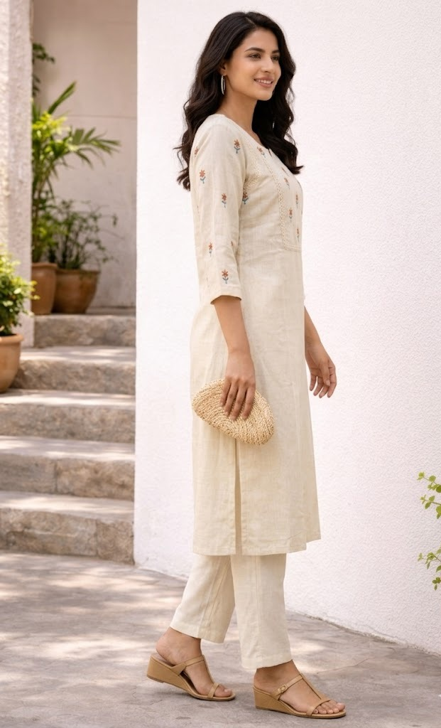 Elegant Khadi Cotton Kurta Top